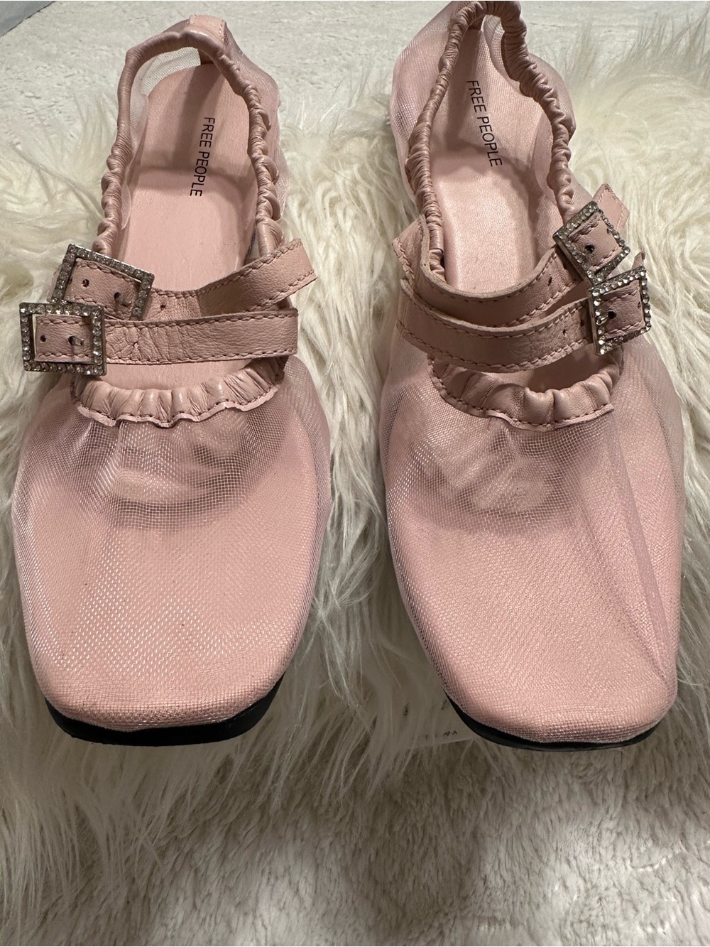 Free People Gemini Pink Cloud, Mary Jane Flats. 
Size 7.5